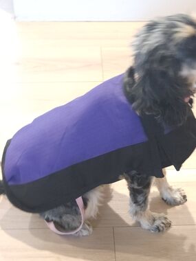 Purple and Black Dog Water-resistant Coat - Estimated Size Medium